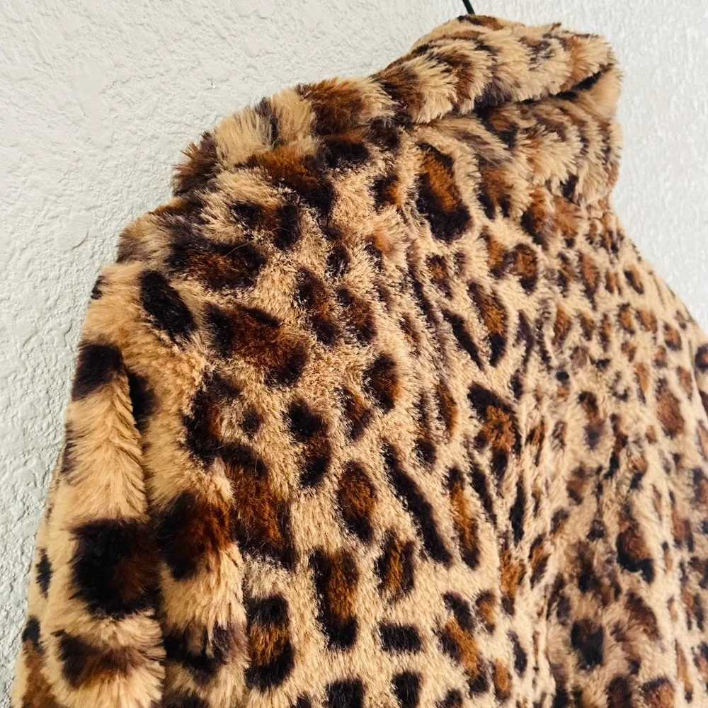 Altar'd State Leopard Print Faux Fur Coat in Brown and Black - Picture 5 of 13